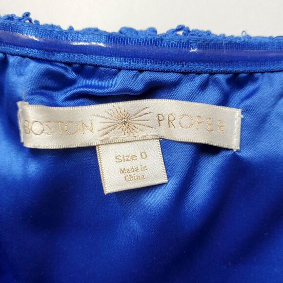 Boston Proper Sheer Mesh Illusion Black Blue Lace Maxi Dress Strapless Size 0 - Picture 8 of 16